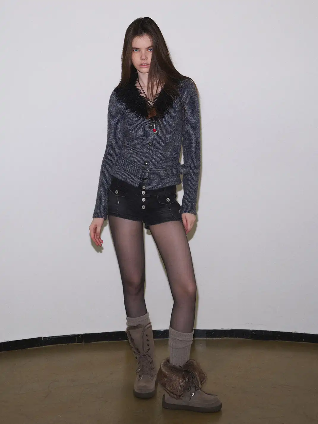 Mooreyu Atelier | Genuine Leather Suede Snow Boots