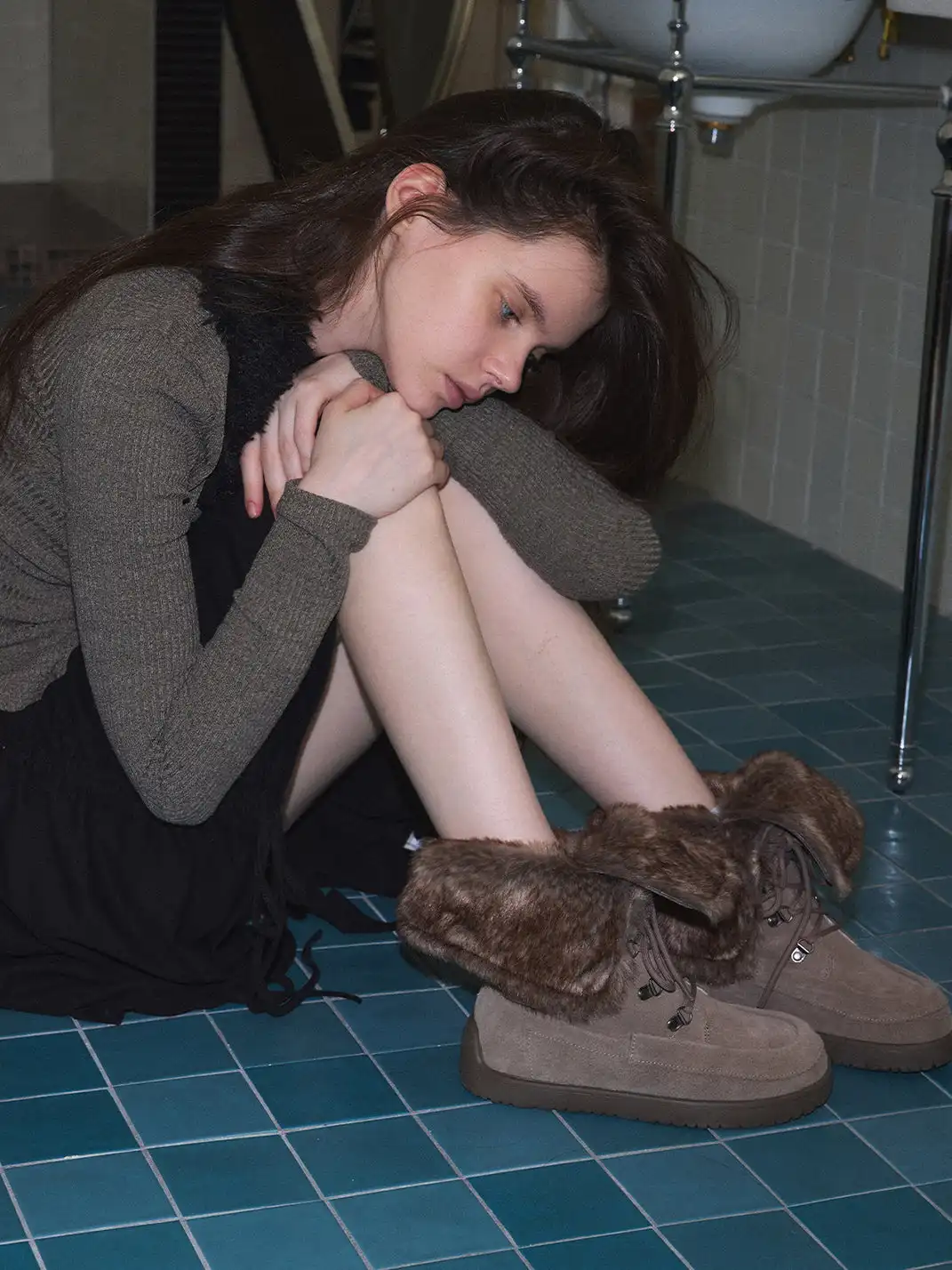 Mooreyu Atelier | Genuine Leather Suede Snow Boots