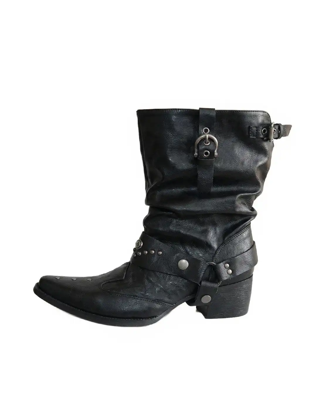 Mooreyu Atelier | Western Chunky Heel Riding Boots