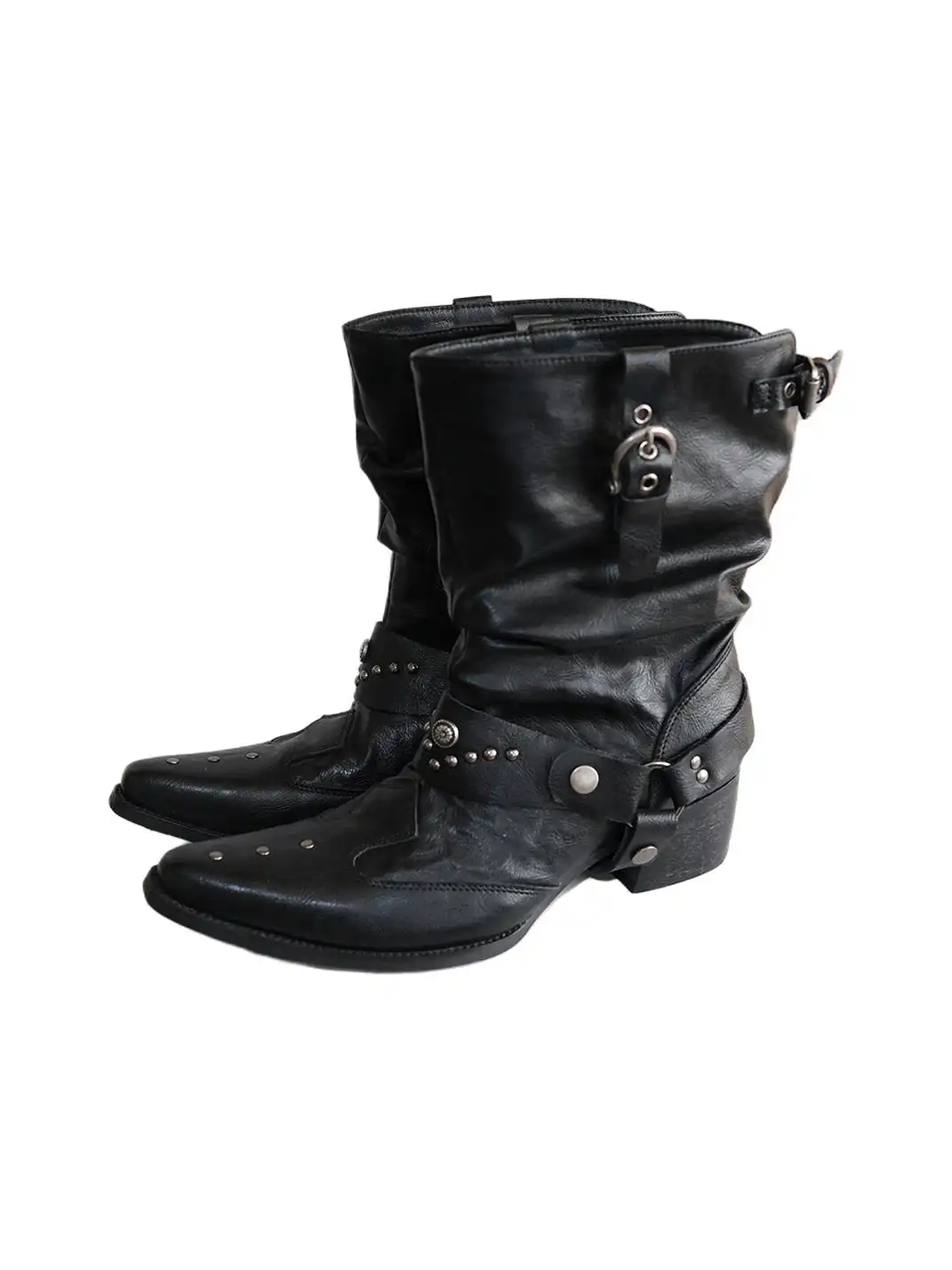 Mooreyu Atelier | Western Chunky Heel Riding Boots