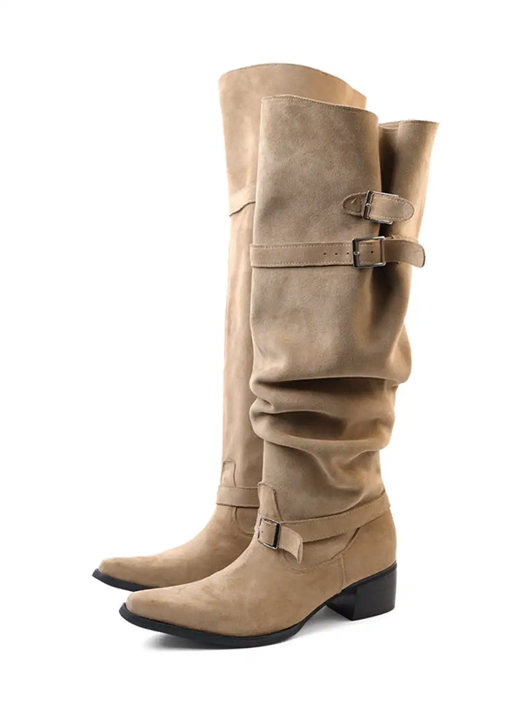 Mooreyu Atelier | Retro Pleated Slouch Riding Boots