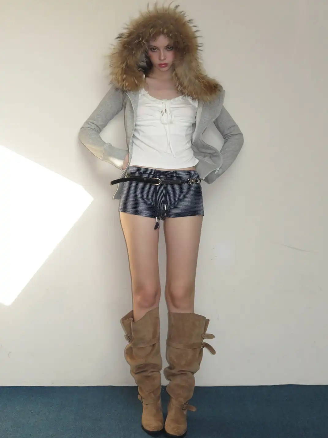 Mooreyu Atelier | Retro Pleated Slouch Riding Boots