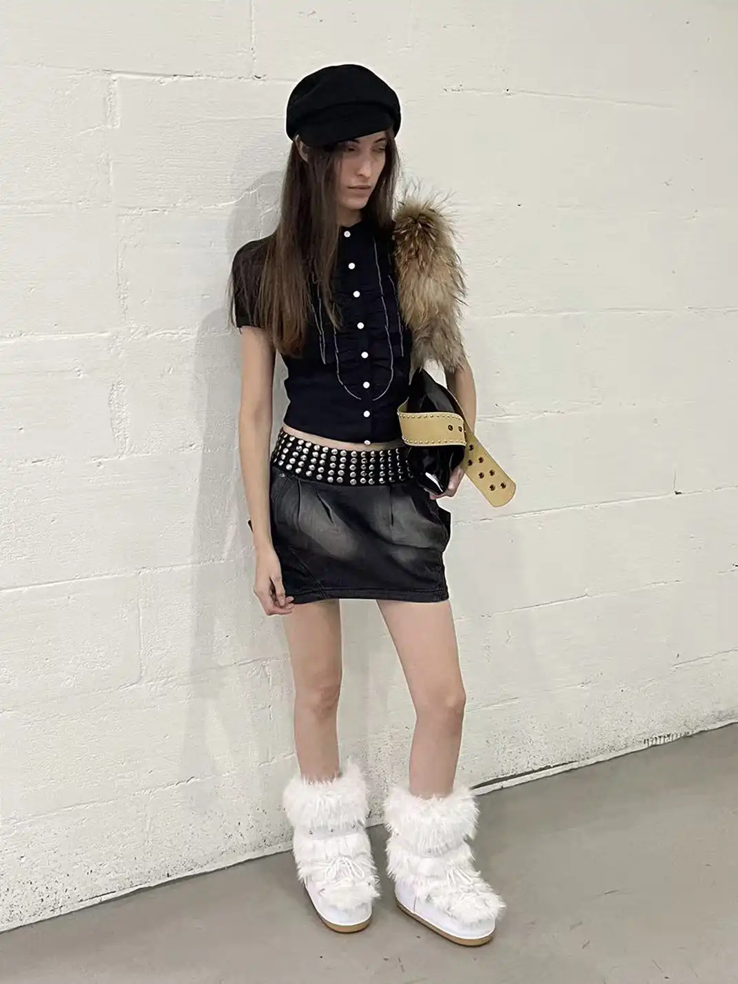 Mooreyu Atelier | Cowhide Fur Short Snow Boots