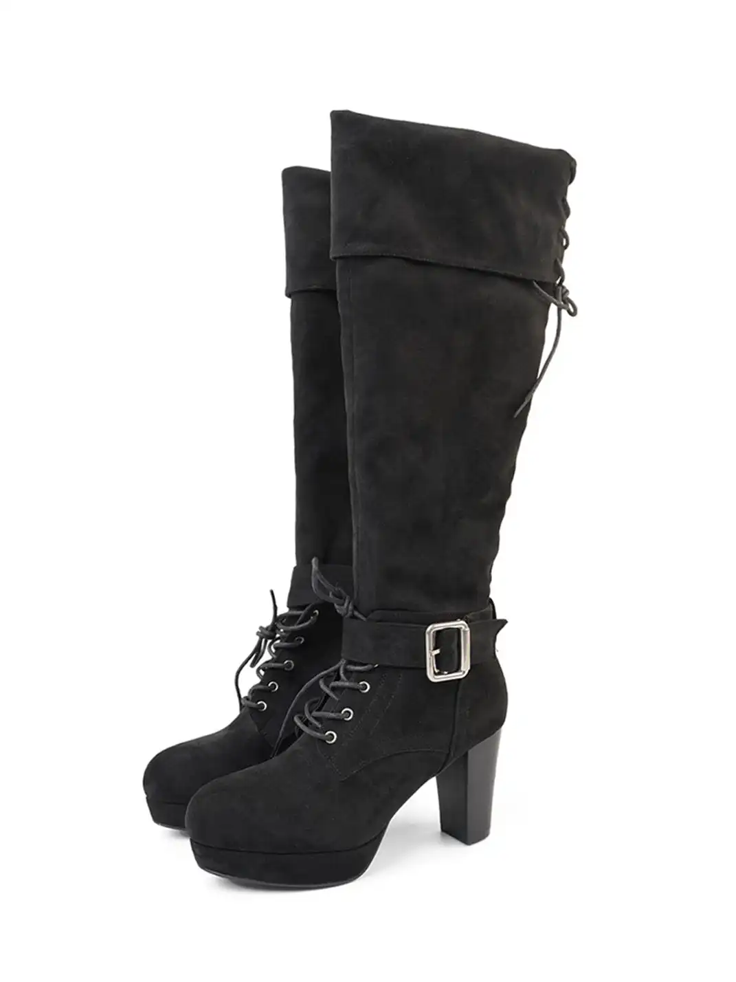 Mooreyu Atelier | Retro Buckle High-Heeled Boots