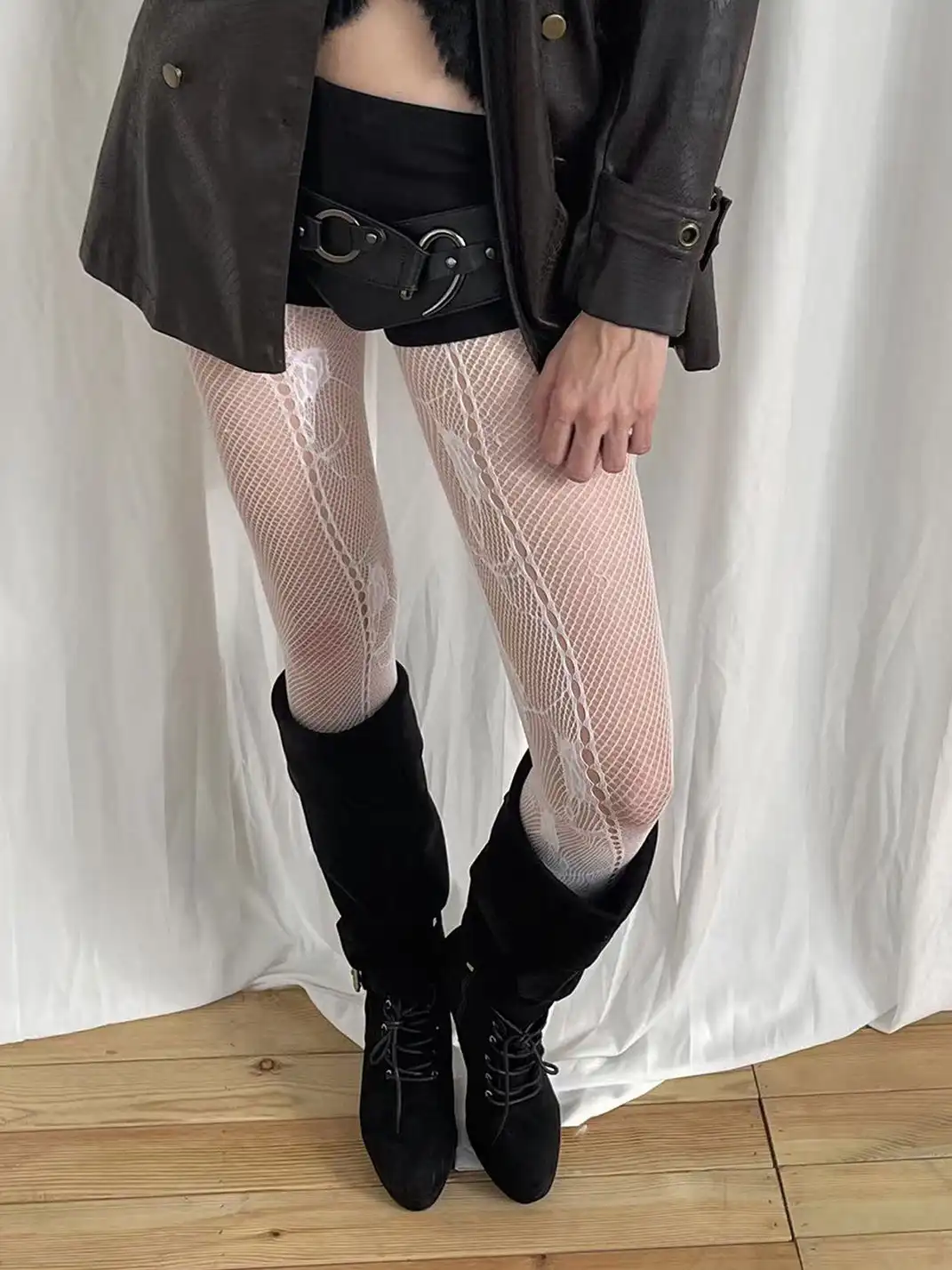 Mooreyu Atelier | Retro Buckle High-Heeled Boots