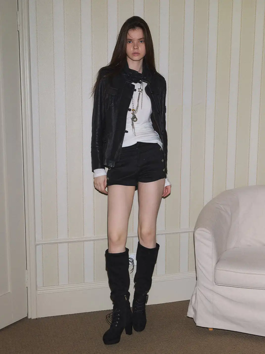 Mooreyu Atelier | Retro Buckle High-Heeled Boots