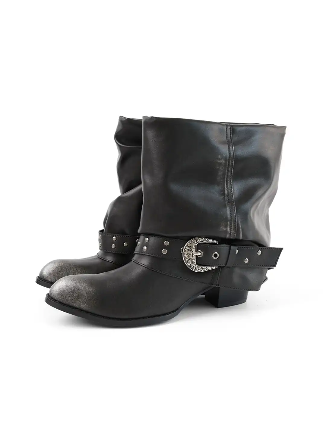 Mooreyu Atelier | Chunky Leather Pointed Ankle Boots