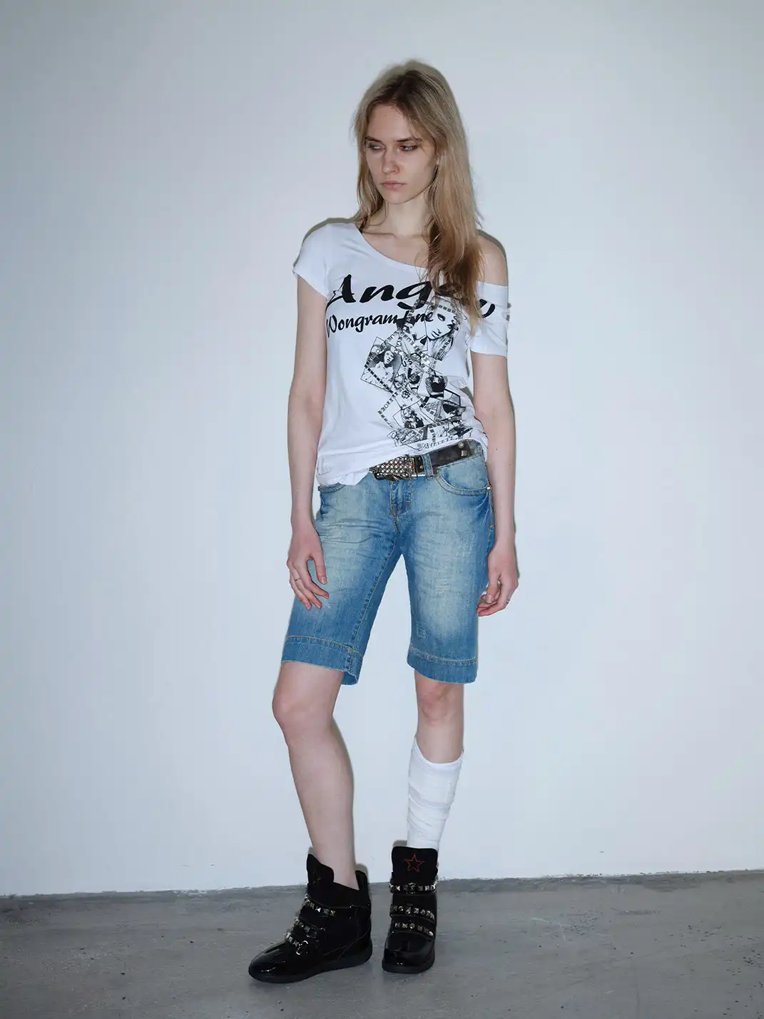 Mooreyu Atelier | Retro Cowhide Wedge Shoes with Studs