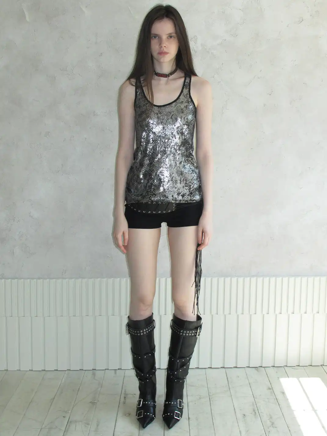 Mooreyu Atelier | Stiletto Pointed-Toe Genuine Leather Boots