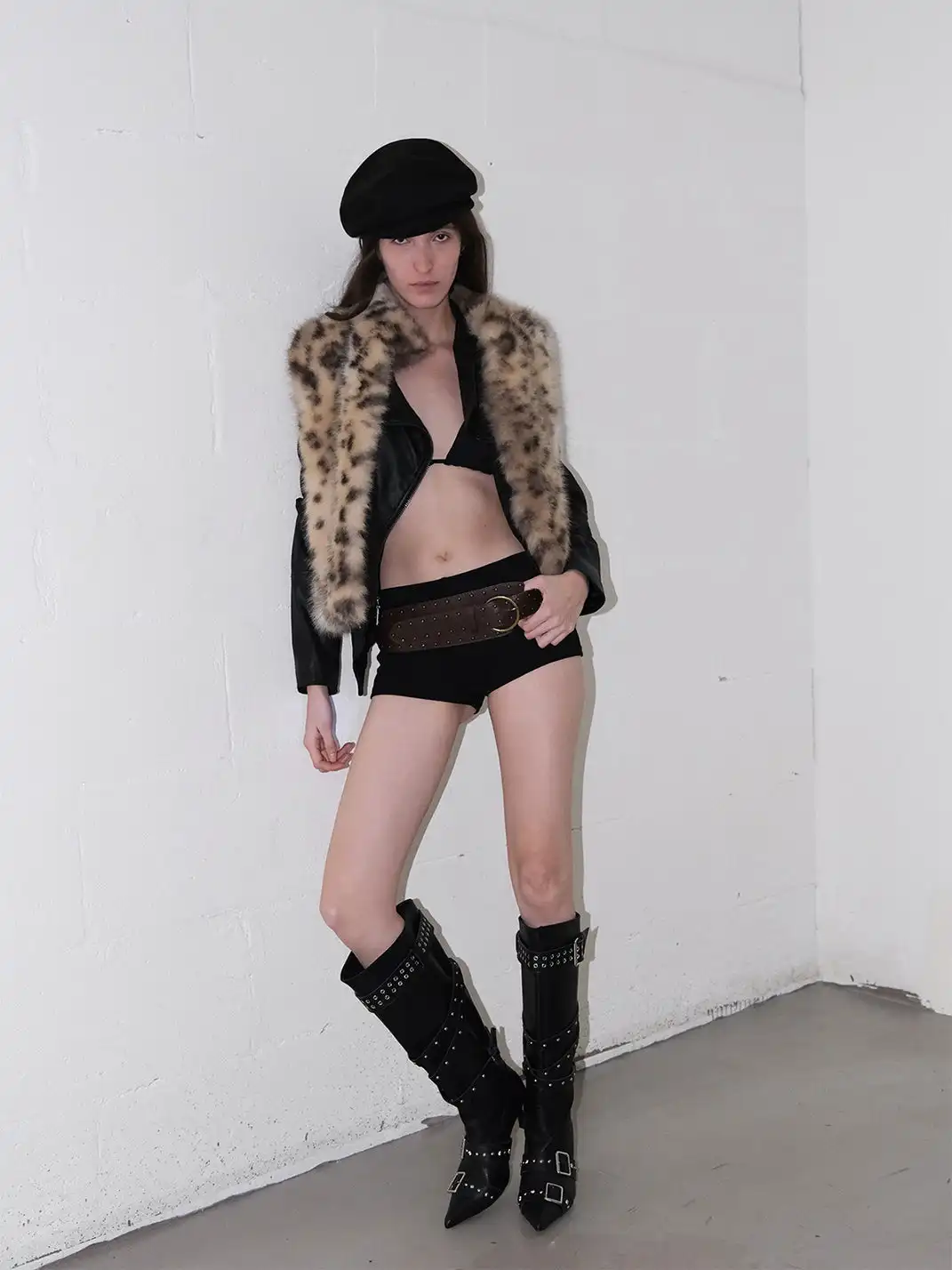 Mooreyu Atelier | Stiletto Pointed-Toe Genuine Leather Boots