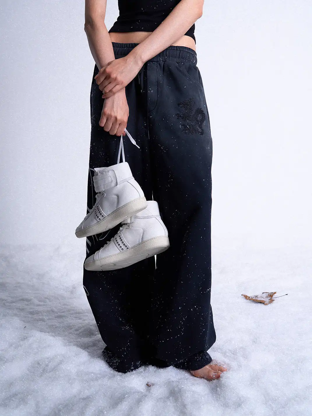 noEmosen | Top-Grain Cowhide Retro Studded Sneakers