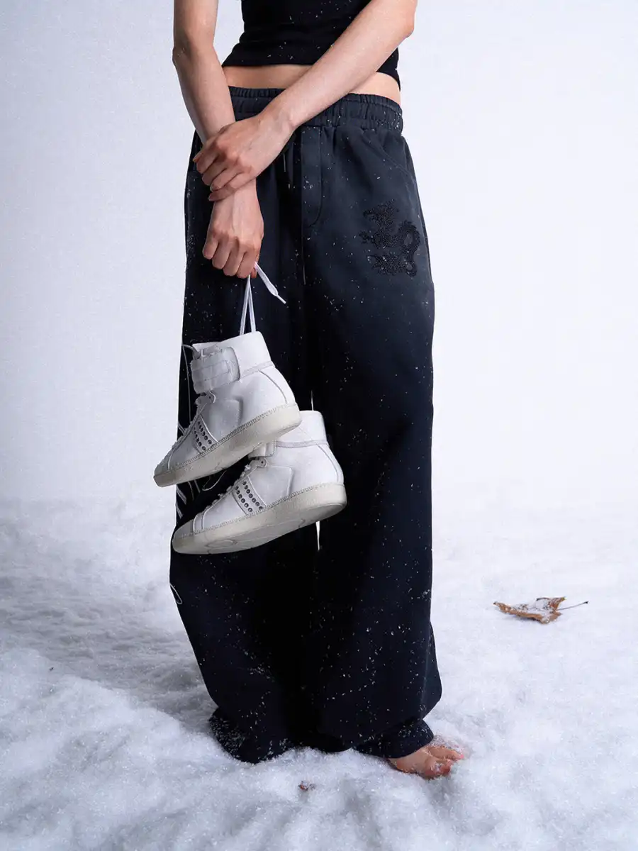 noEmosen | Top-Grain Cowhide Retro Studded Sneakers - 3