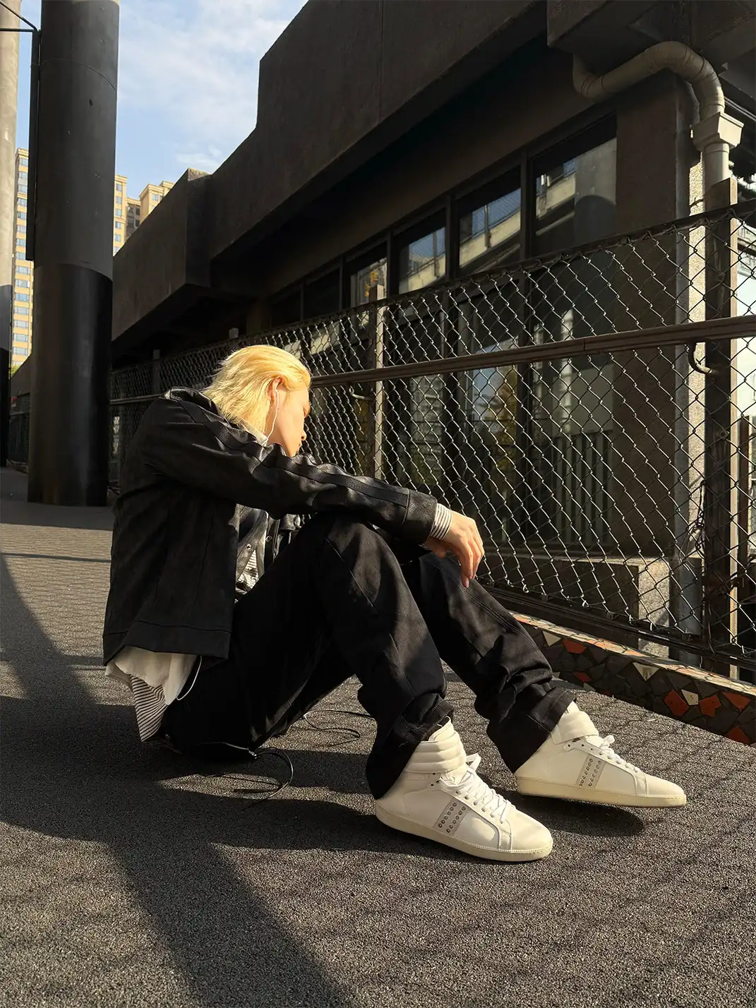 noEmosen | Top-Grain Cowhide Retro Studded Sneakers