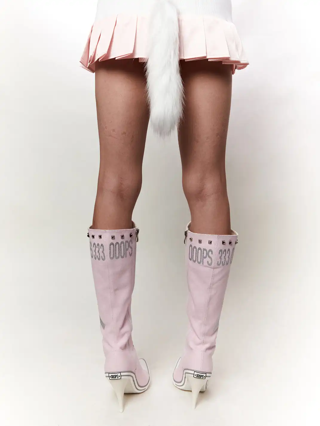 Ooops333 | Gun-Print Studded High-Heeled Boots