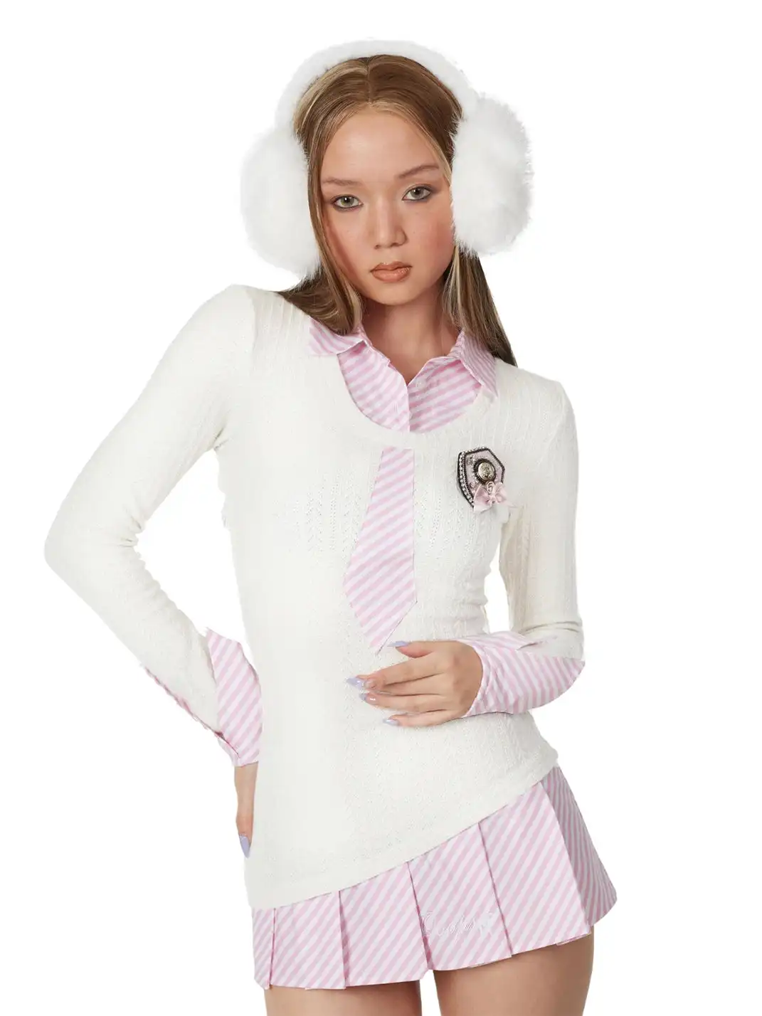 Ooops333 | Knitted Patchwork Tie Dress