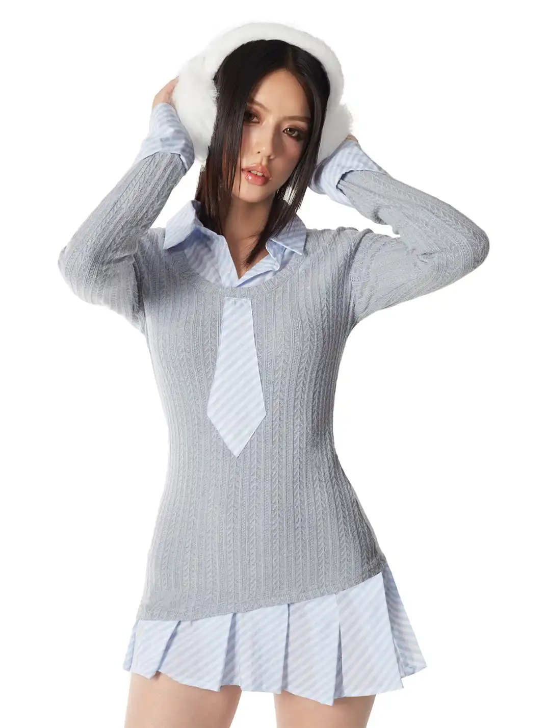 Ooops333 | Knitted Patchwork Tie Dress