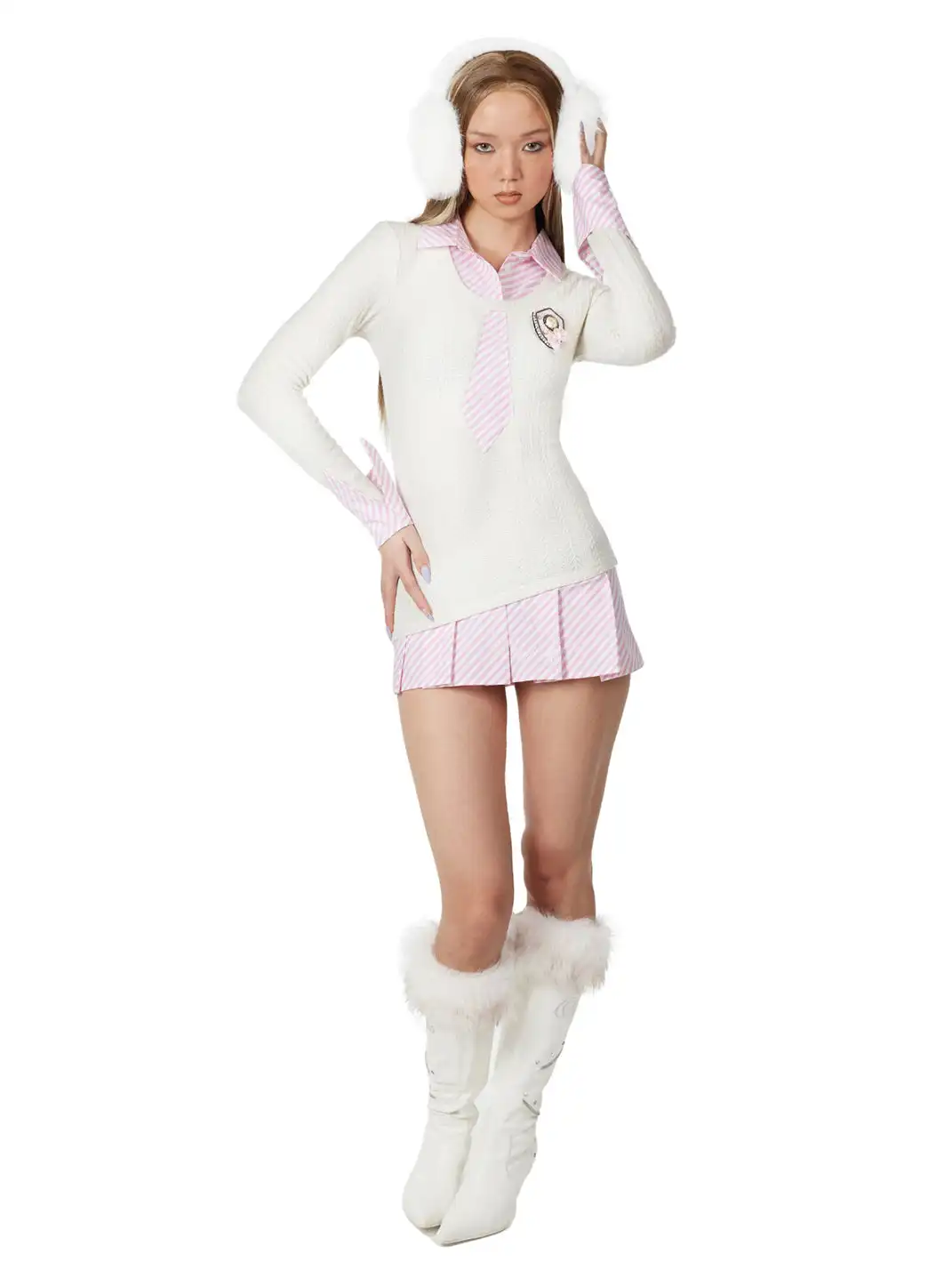Ooops333 | Knitted Patchwork Tie Dress