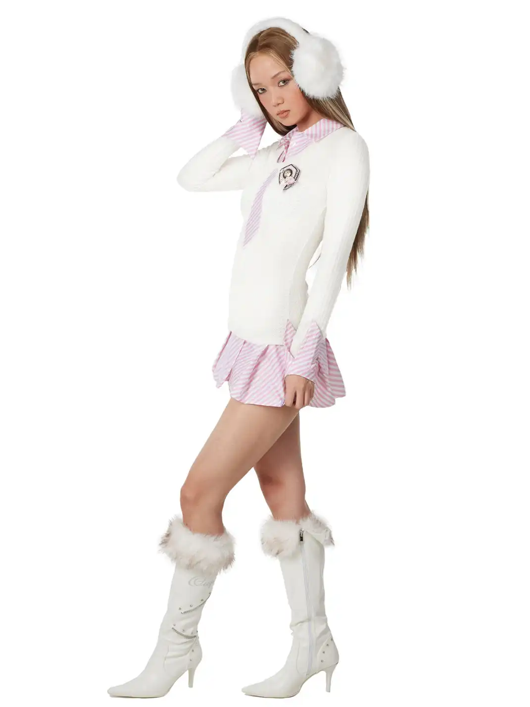 Ooops333 | Knitted Patchwork Tie Dress