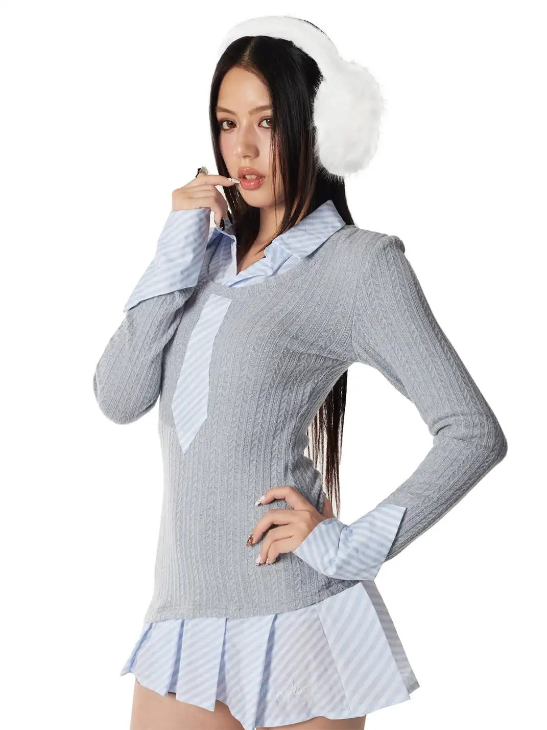 Ooops333 | Knitted Patchwork Tie Dress
