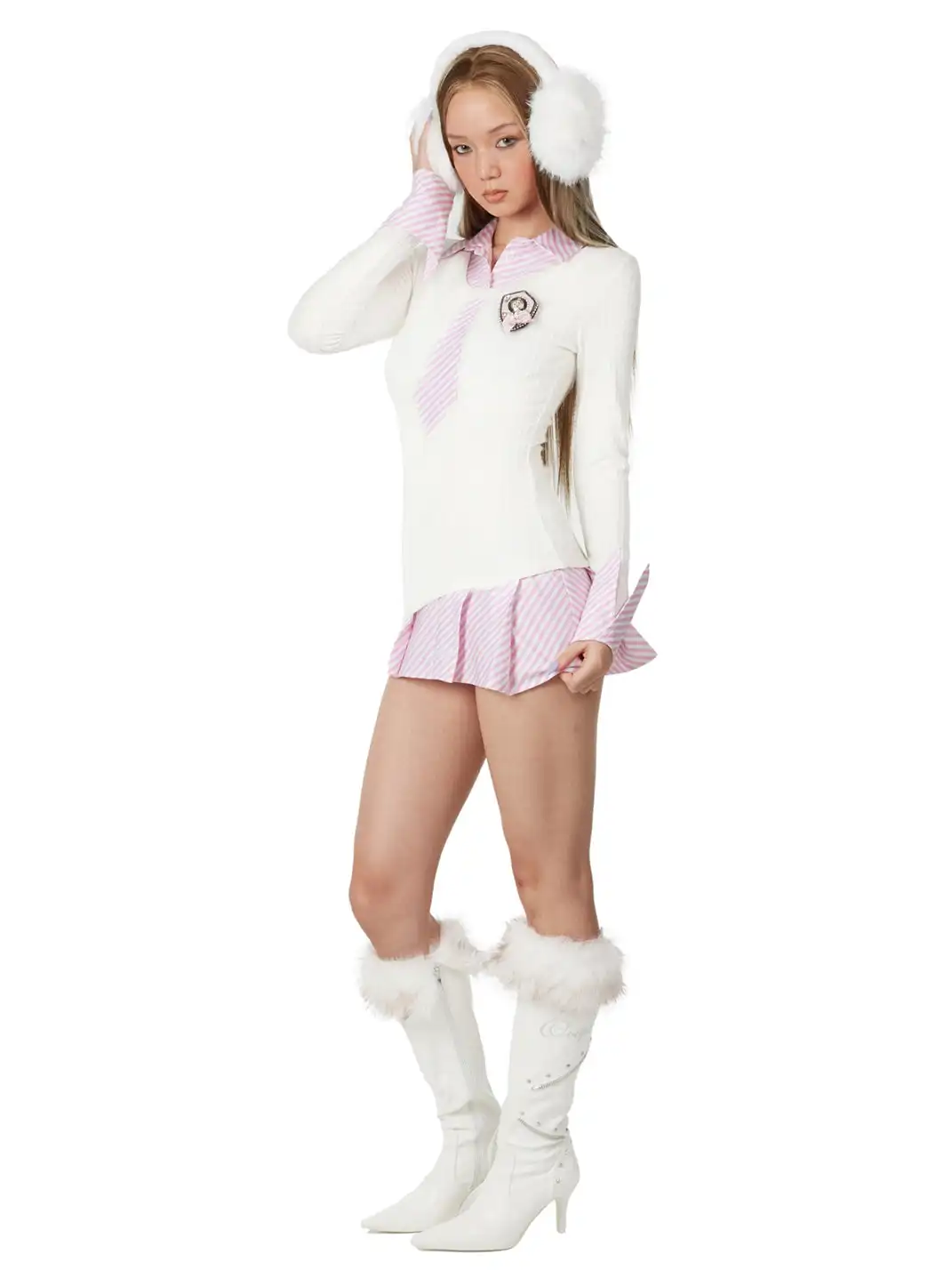 Ooops333 | Knitted Patchwork Tie Dress