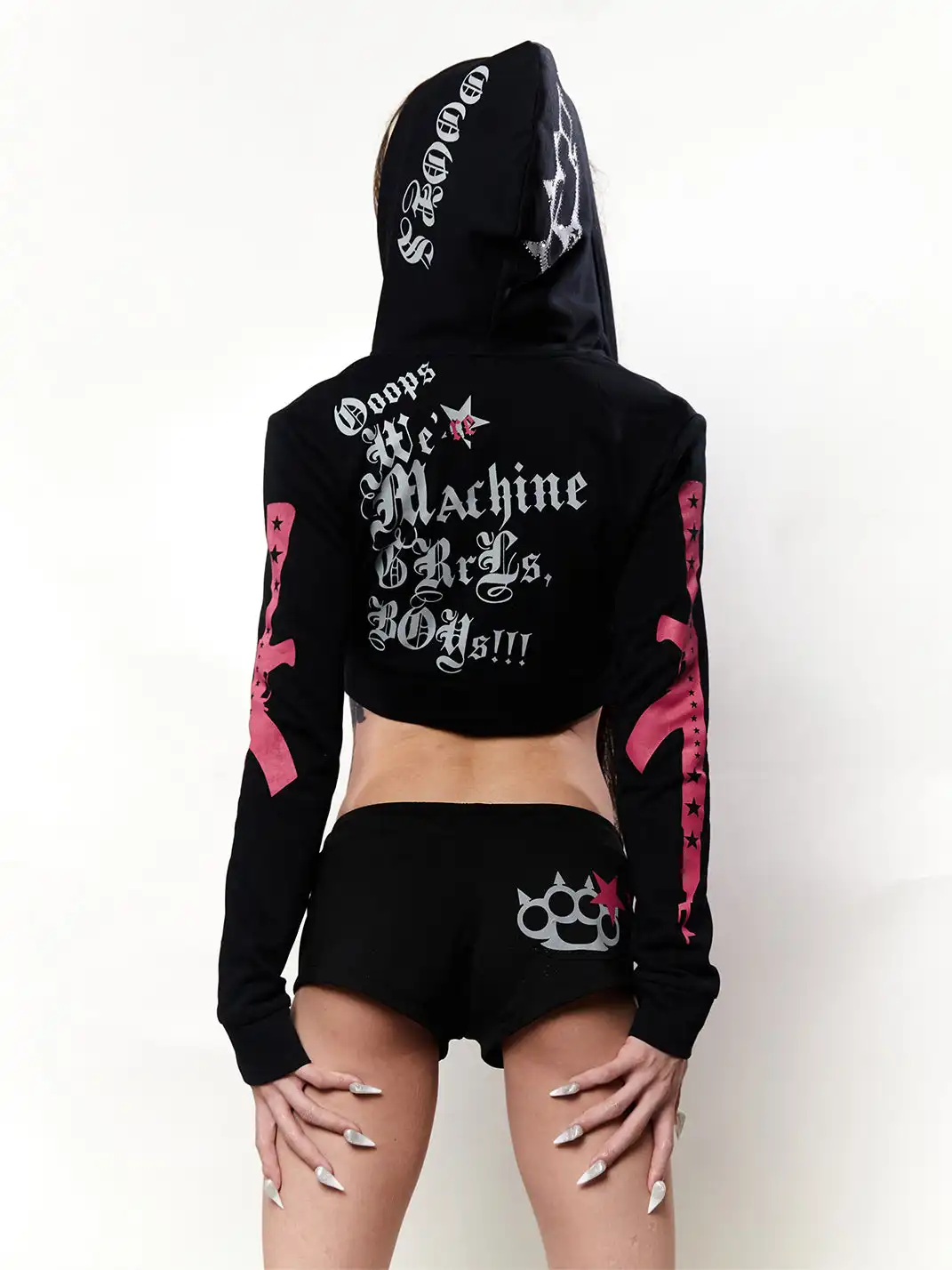 Ooops333 | Finger Tiger Rhinestone Jacket And Shorts Set
