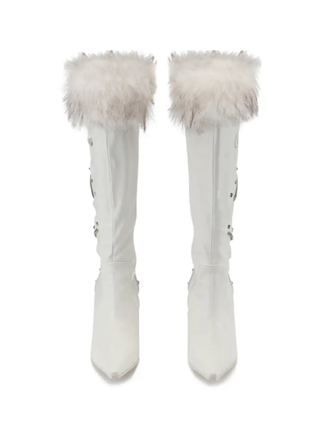 Ooops333 | Plush Pointed-Toe High-Heeled Boots