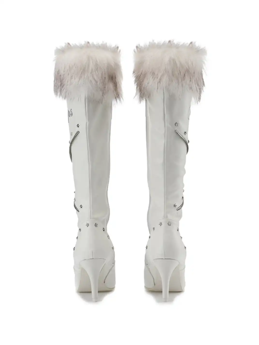 Ooops333 | Plush Pointed-Toe High-Heeled Boots