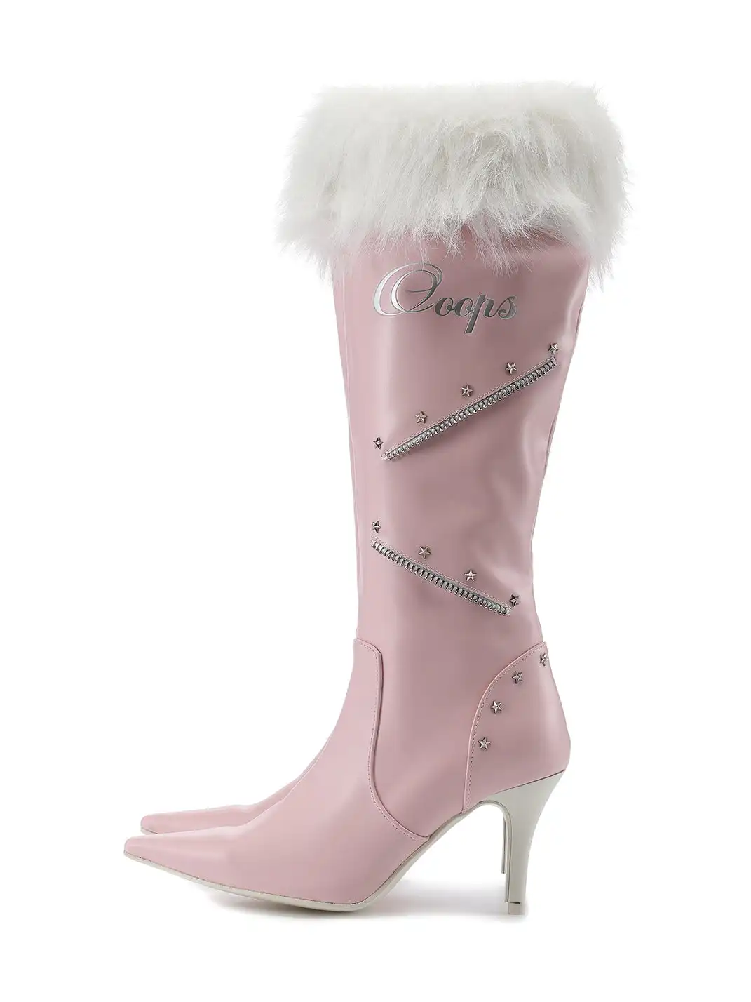 Ooops333 | Plush Pointed-Toe High-Heeled Boots