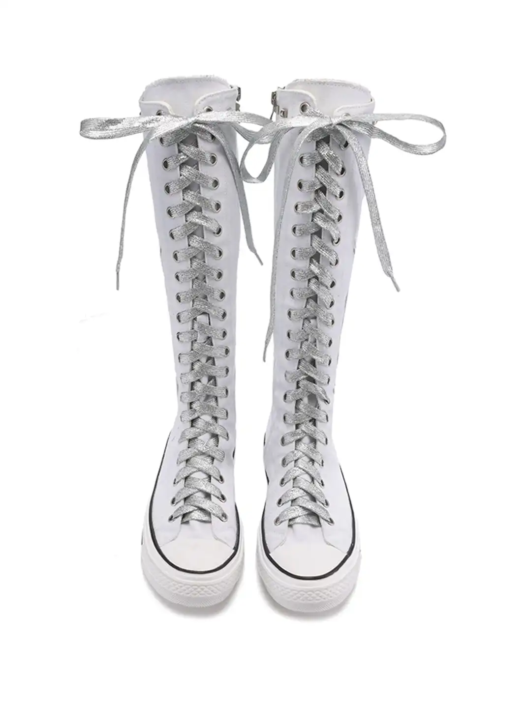 Ooops333 | Heavy-Duty Studded Printed Canvas Flat Boots