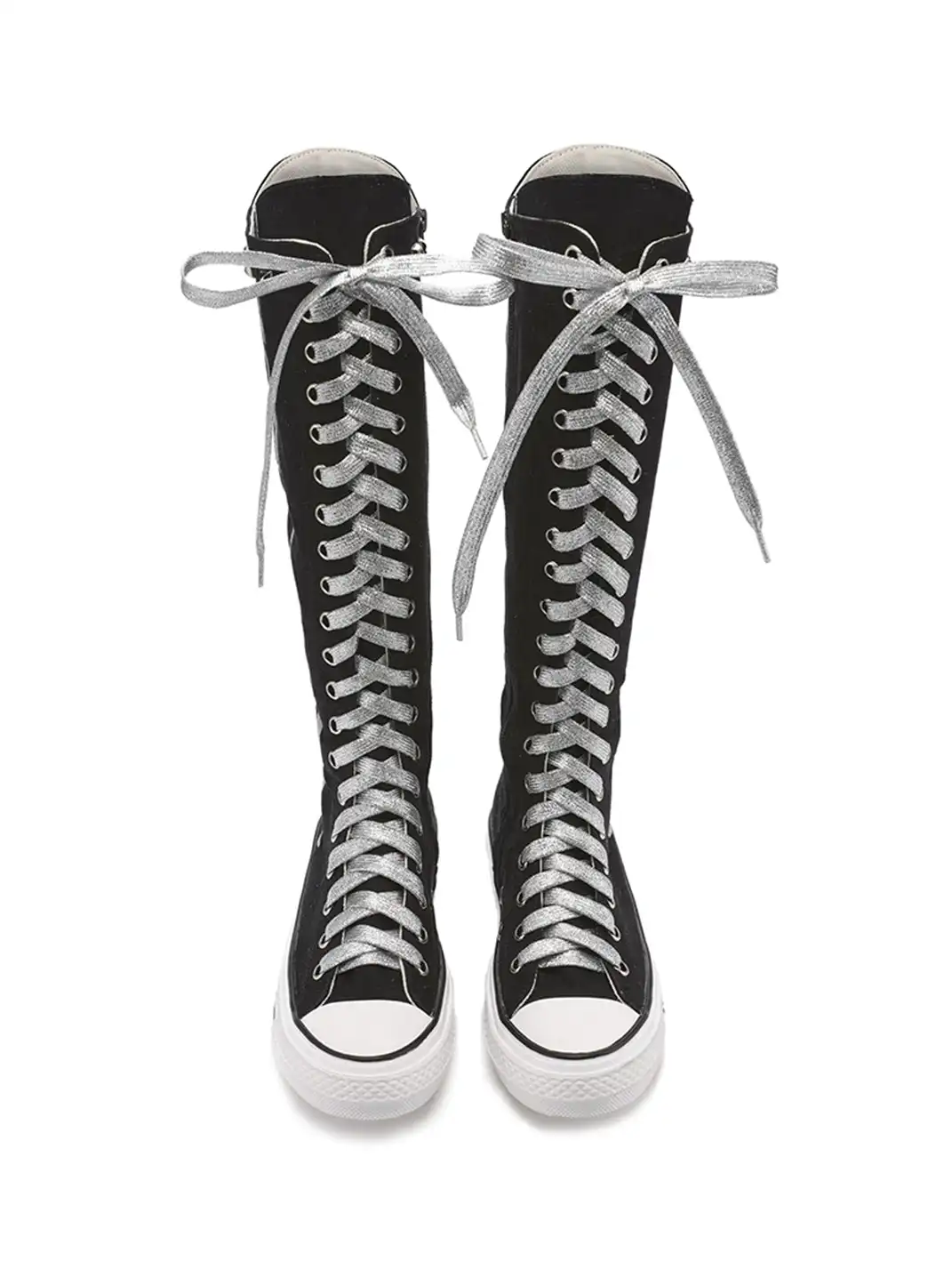 Ooops333 | Heavy-Duty Studded Printed Canvas Flat Boots