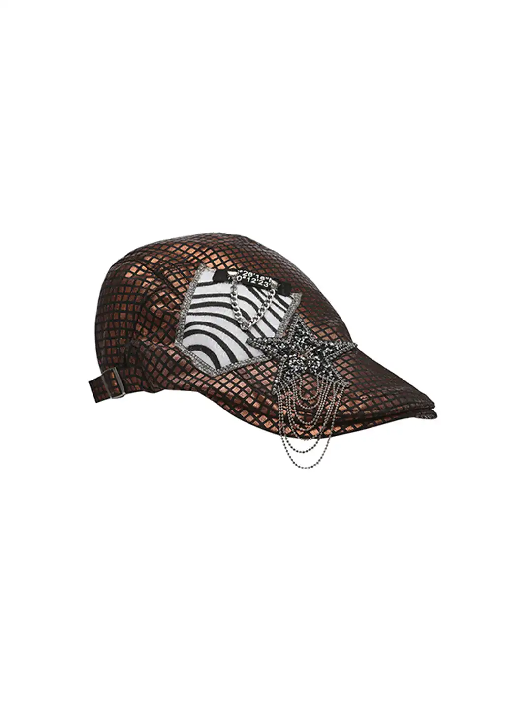 Ooops333 | Sequined Leopard Print Zebra Print Chain Beret