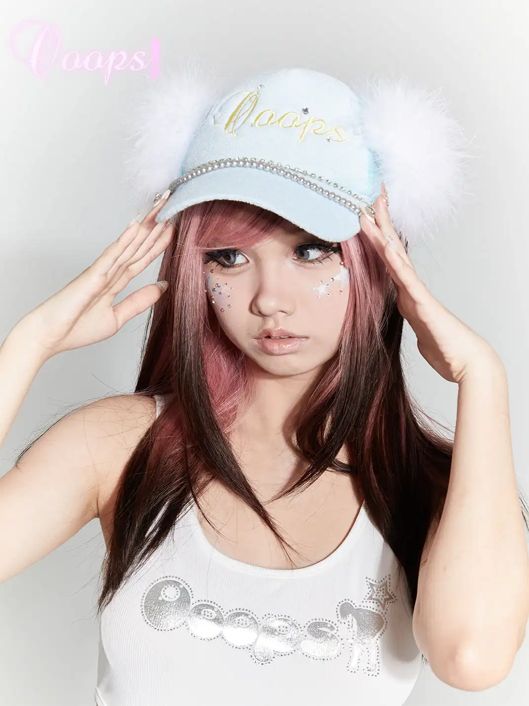 Ooops333 | Rhinestone Embroidery Chain Hat