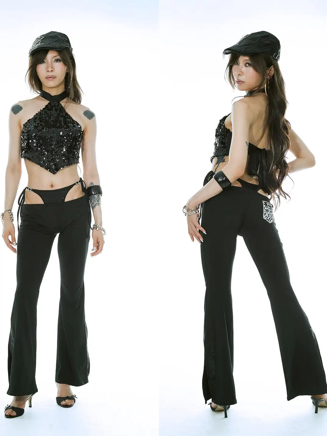 Ooops333 | Low-Rise Flared Pants With Laces