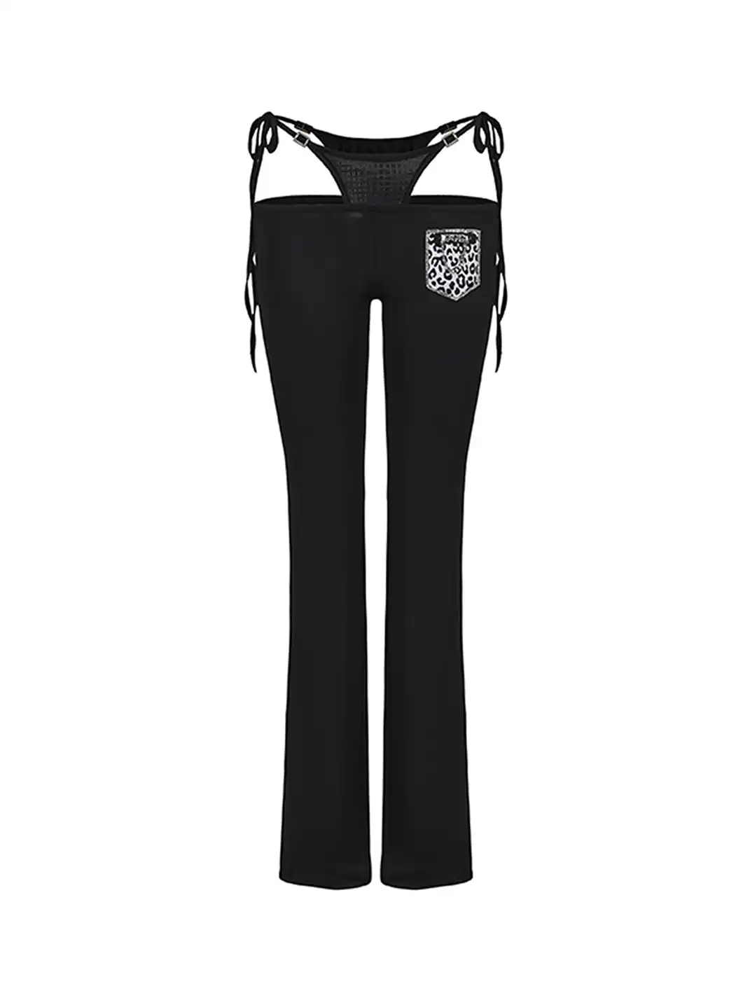 Ooops333 | Low-Rise Flared Pants With Laces