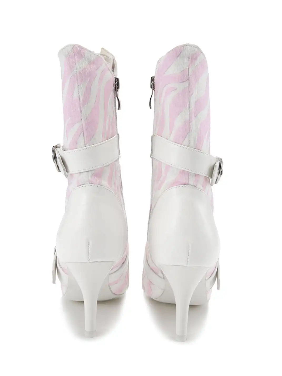 Ooops333 | Pointed-Toe Color-Blocked Lace-Up Boots