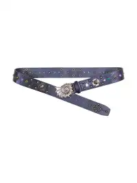 LIMBOWEB | Conch-Shaped Rhinestone Rivet Belt