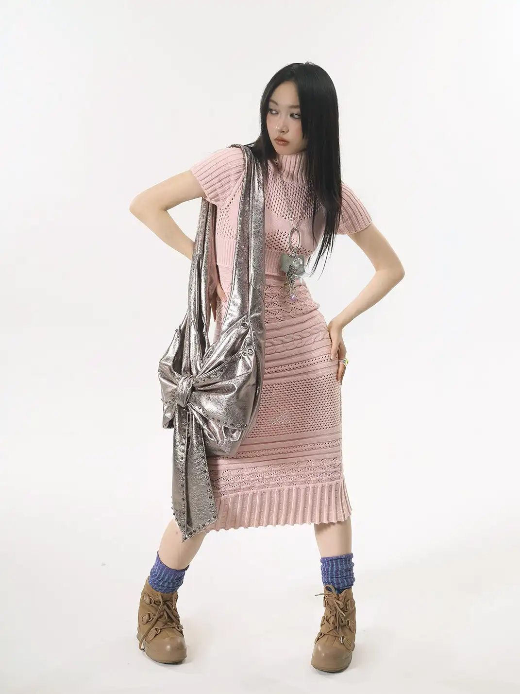 LIMBOWEB | Bow Crossbody Bag-Sliver