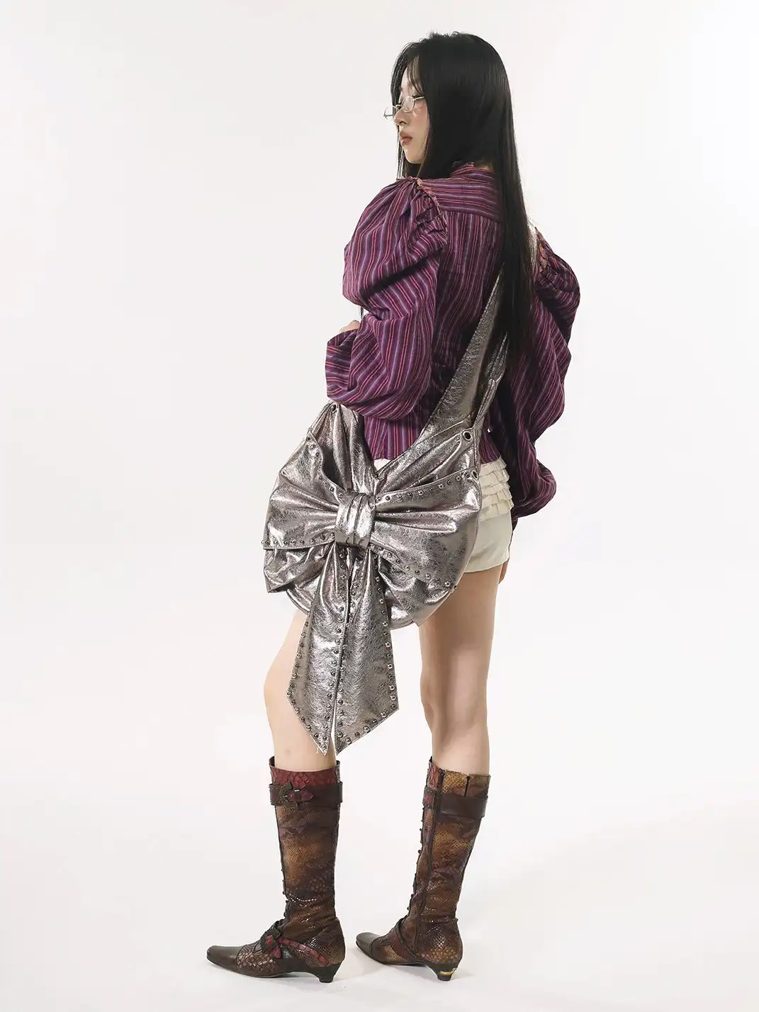 LIMBOWEB | Bow Crossbody Bag-Sliver
