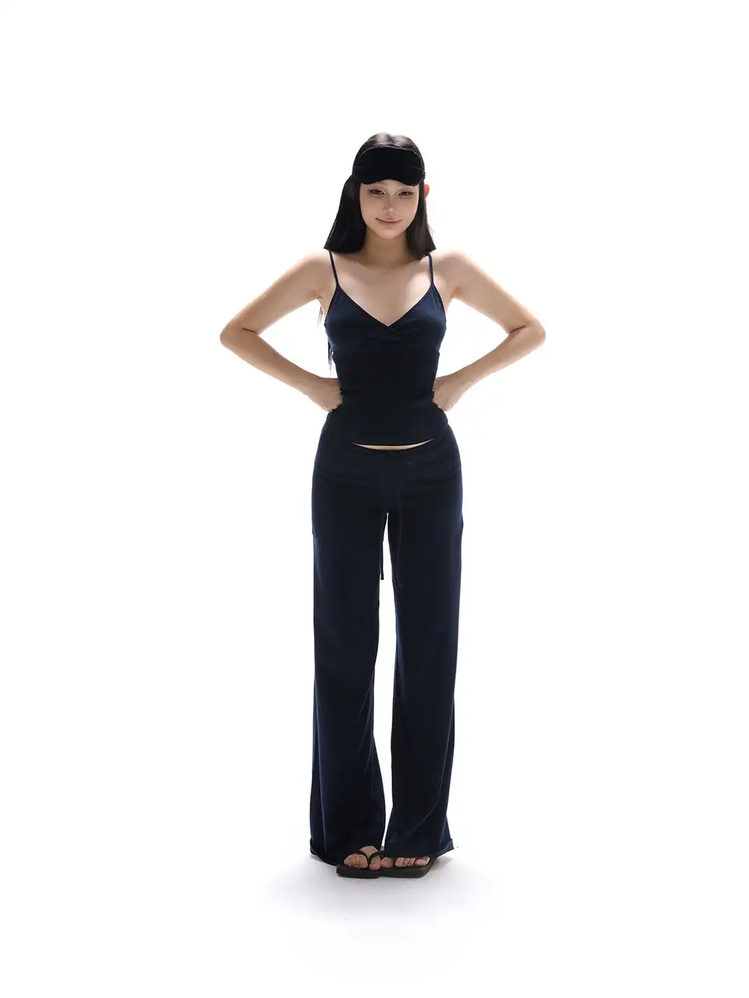itsdinn | Lace-Up Straight-Leg Knit Trousers