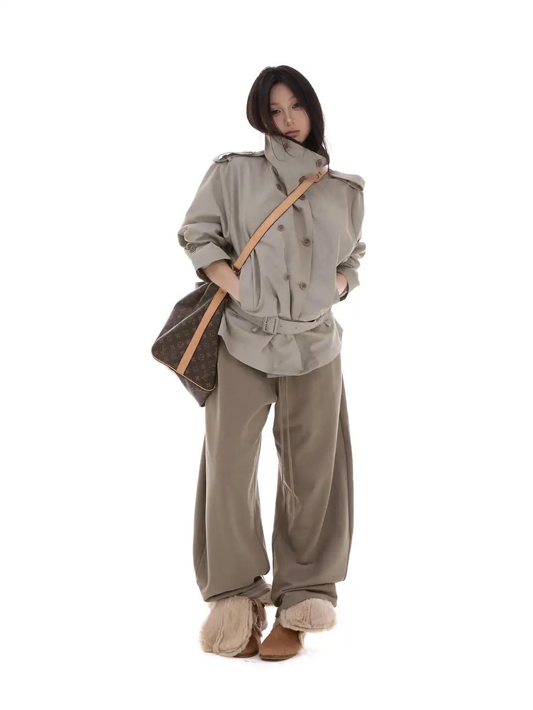 itsdinn | Curved Lace-Up Sweatpants