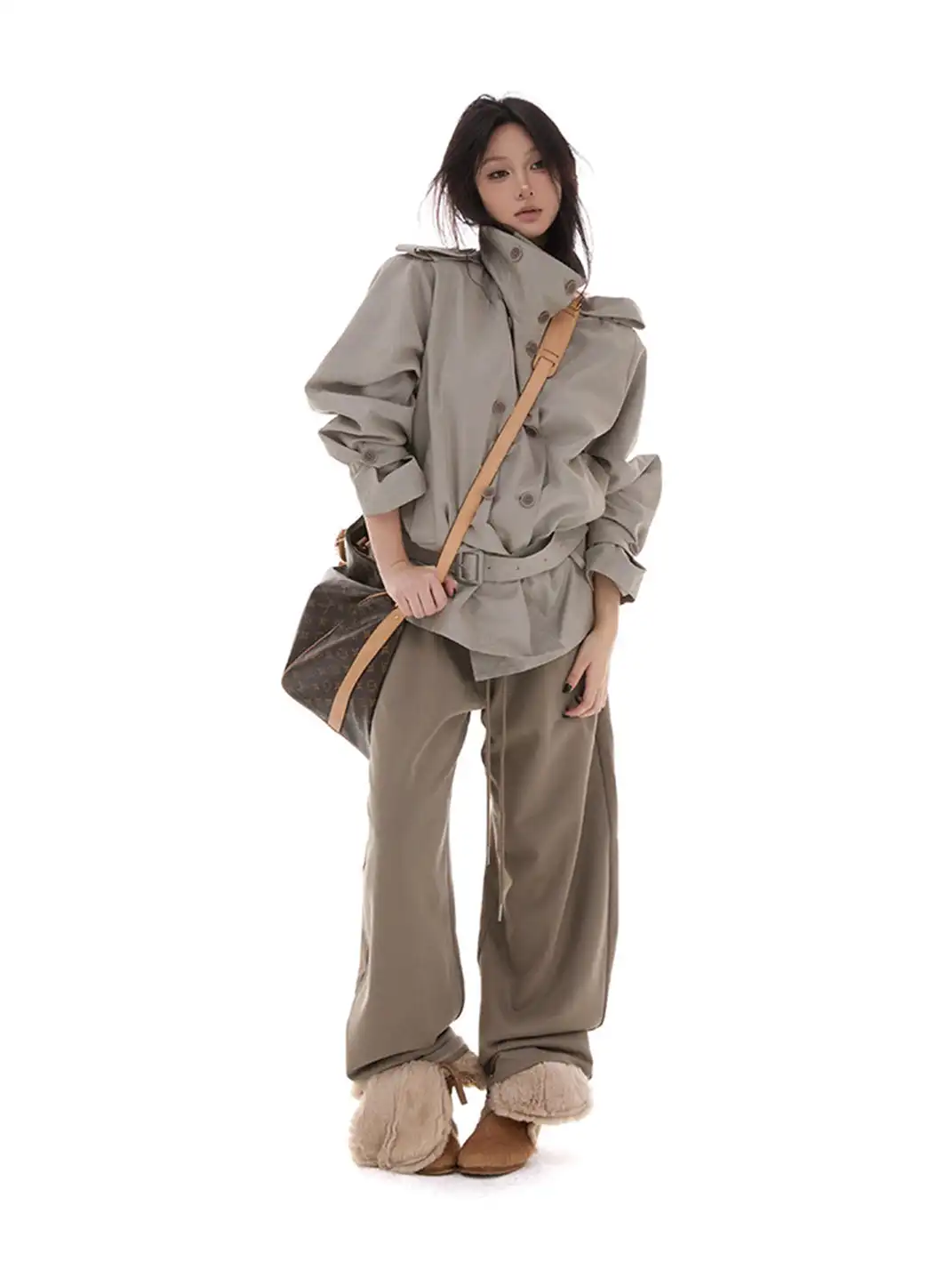 itsdinn | Curved Lace-Up Sweatpants