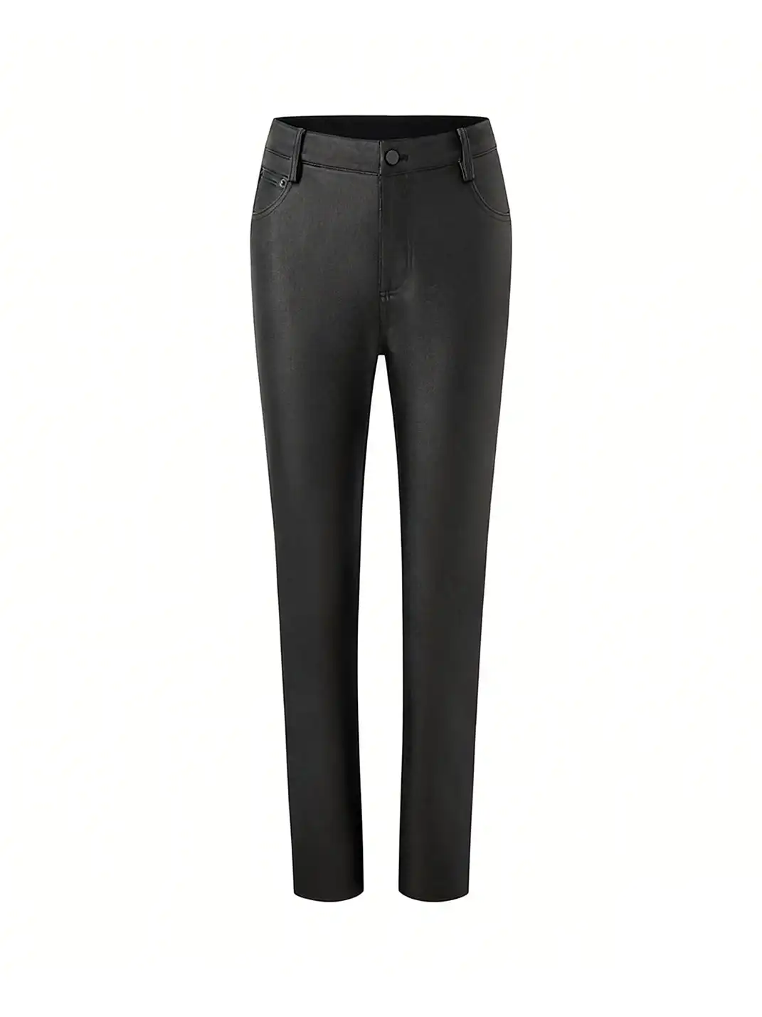 itsdinn | Mid-Rise Coated Leather Pants
