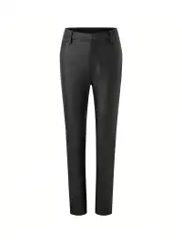 itsdinn | Mid-Rise Coated Leather Pants