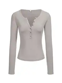 itsdinn | Wooden Button Two-Tone Base Layer Shirt
