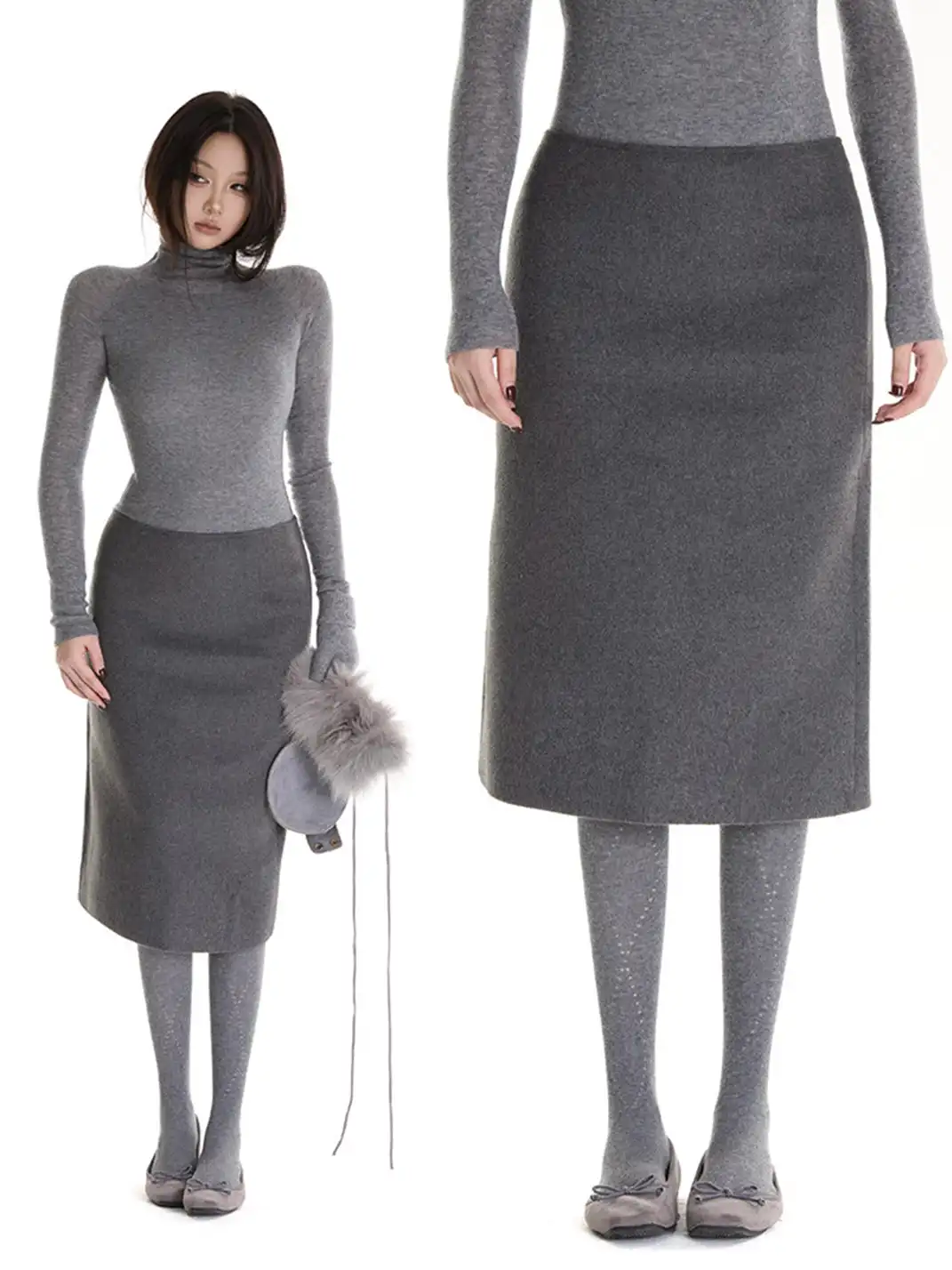 itsdinn | Wool Midi Skirt