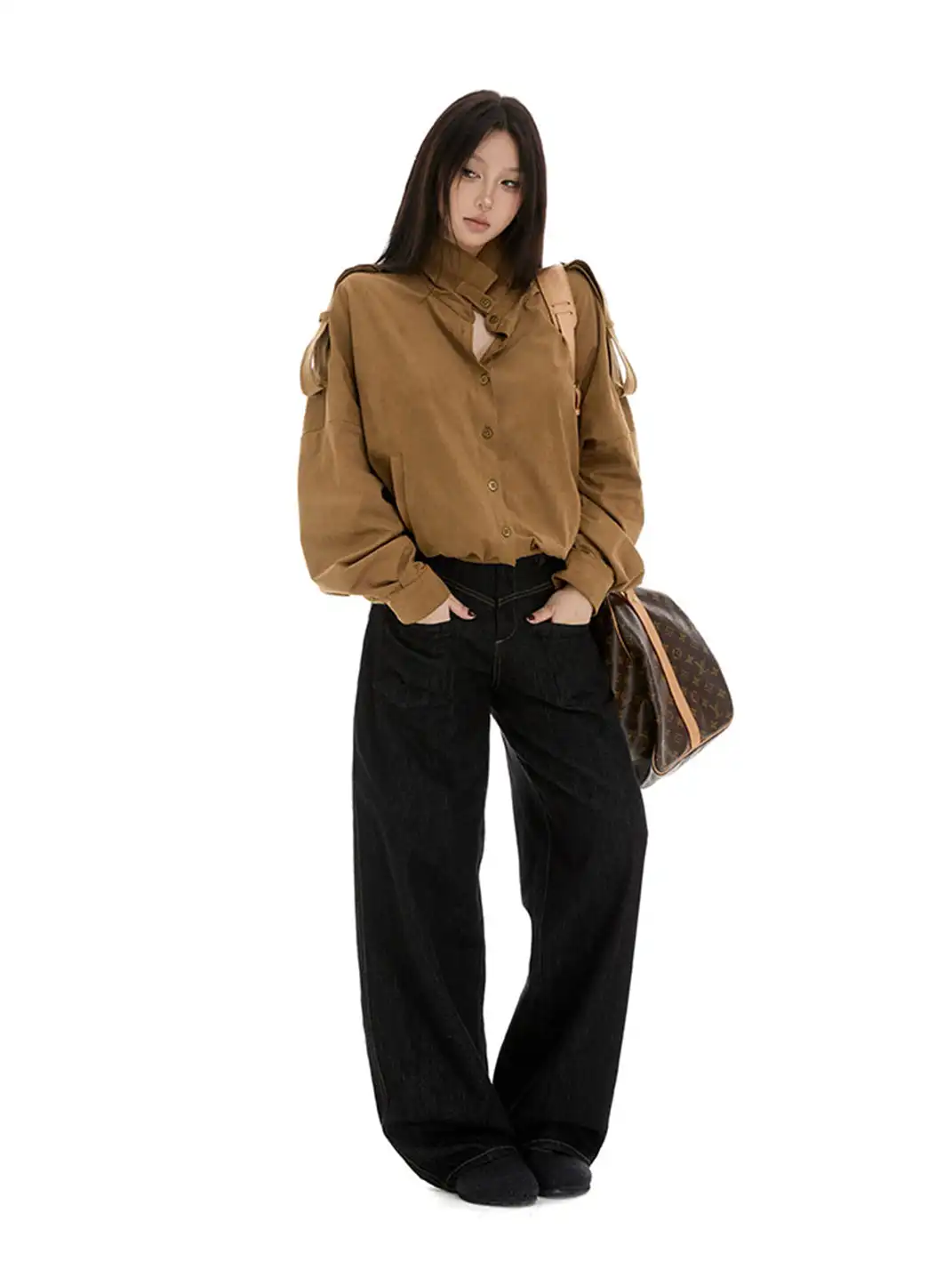 itsdinn | Suede Drop-Shoulder Jacket
