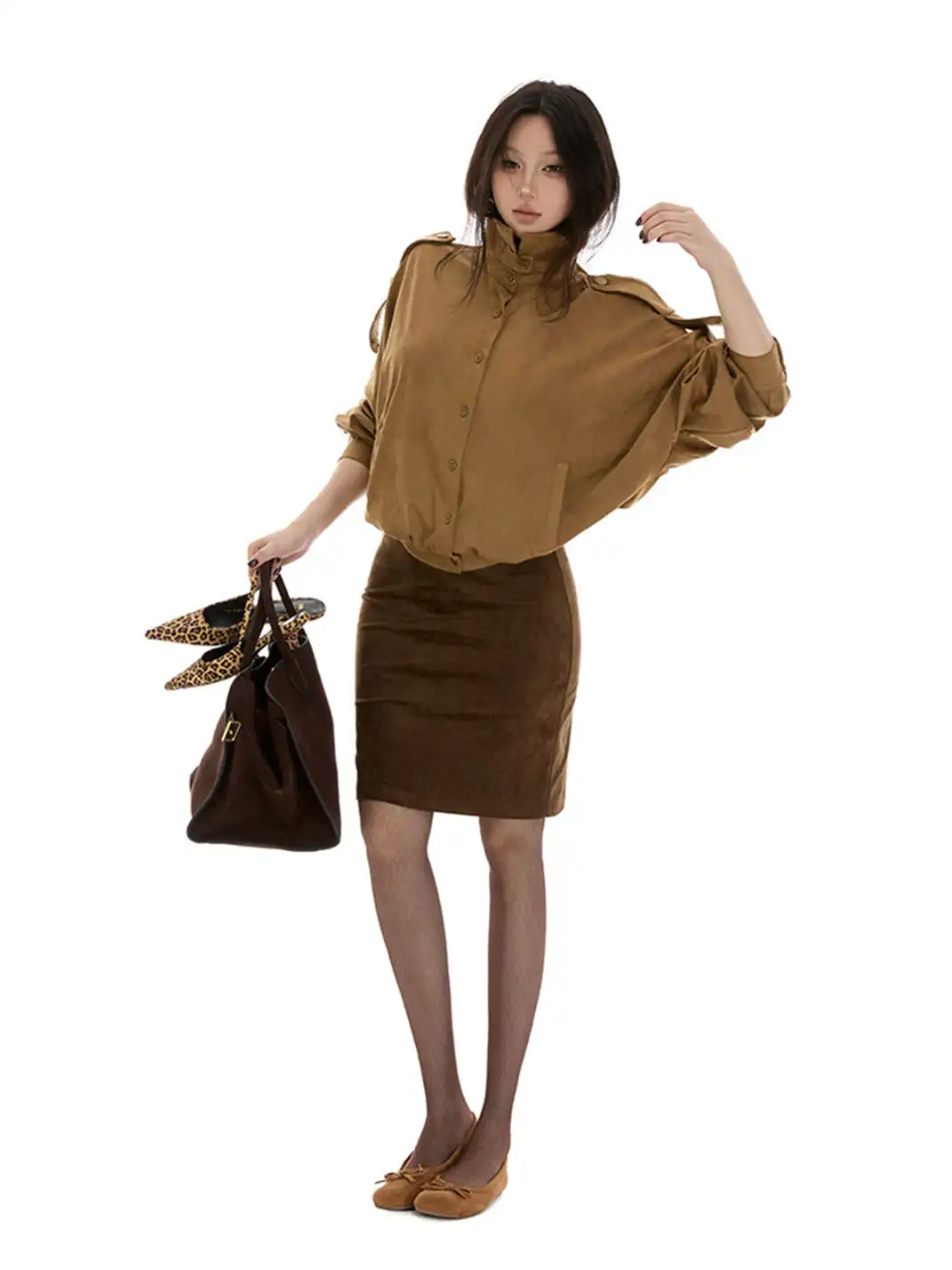itsdinn | Suede Drop-Shoulder Jacket