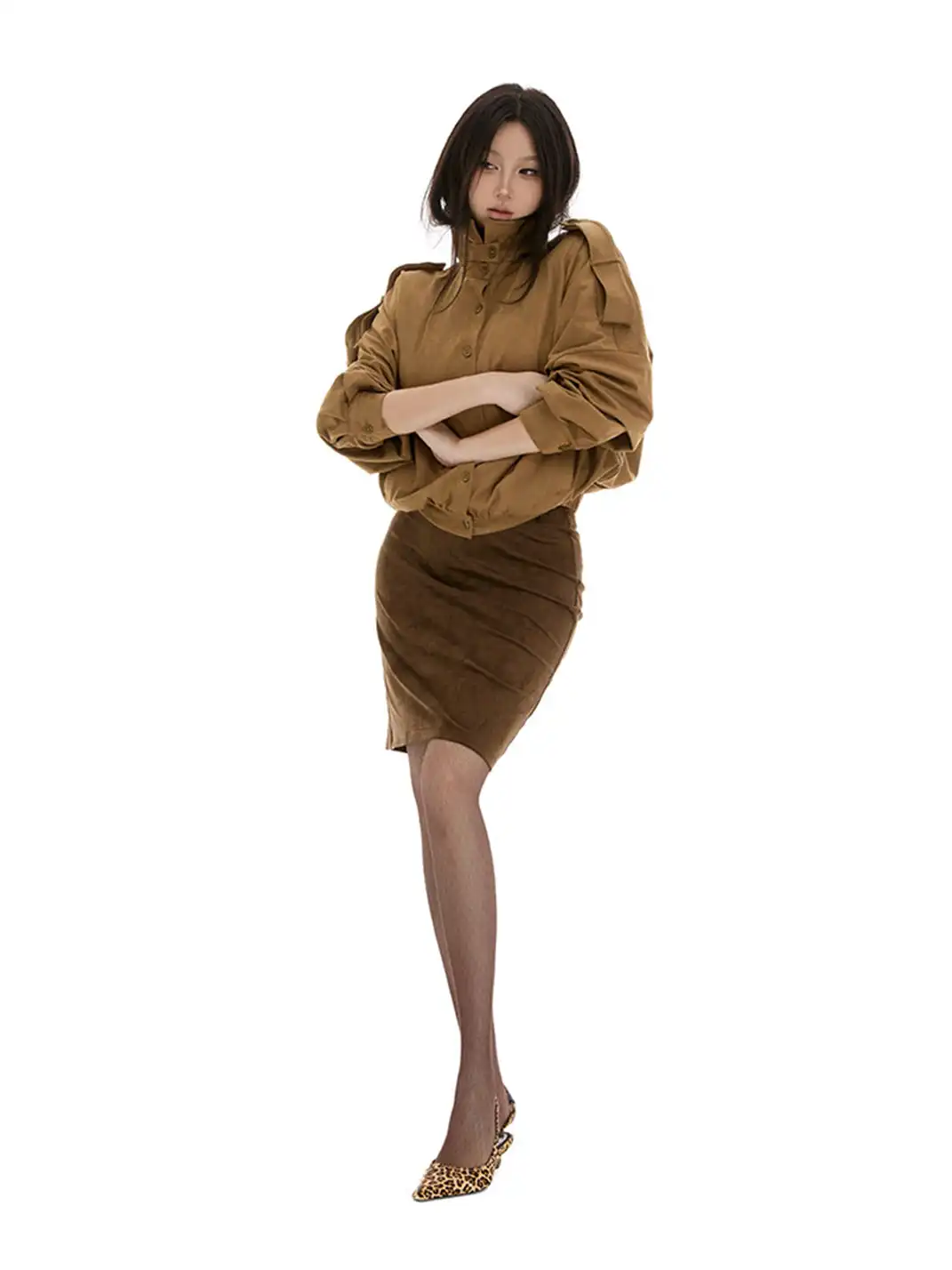 itsdinn | Suede Drop-Shoulder Jacket