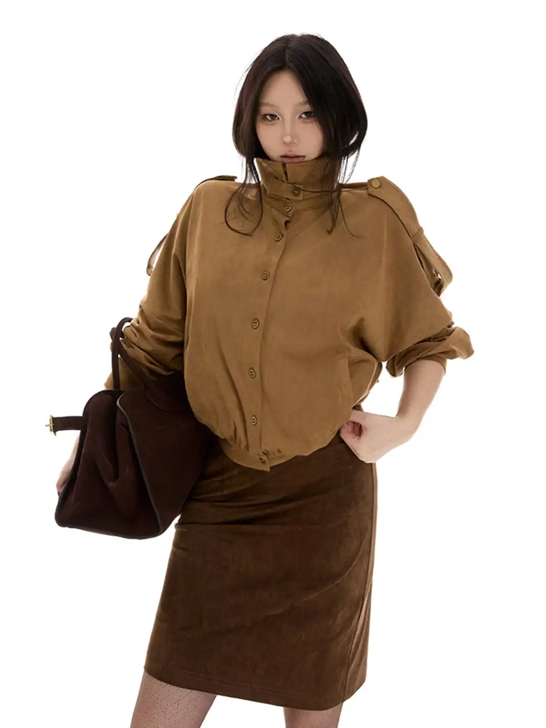 itsdinn | Suede Drop-Shoulder Jacket