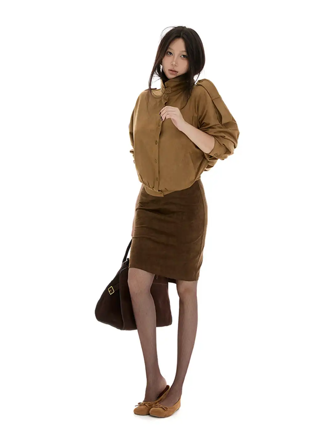itsdinn | Suede Drop-Shoulder Jacket